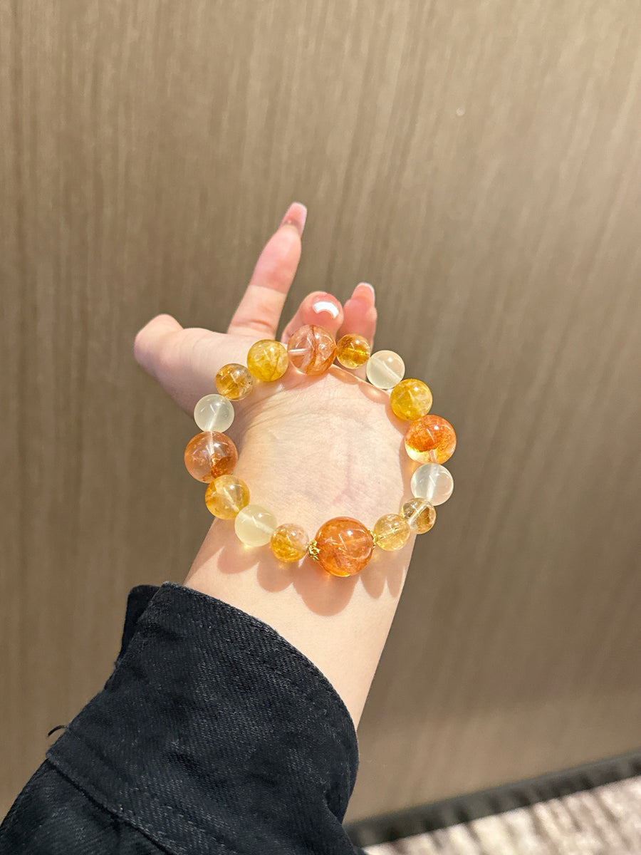 Crystal Paradise Golden Fortune Quartz Collection – Crystal Wealth Grid Bracelet Set 💰✨