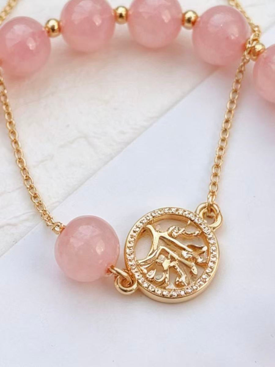 Crystal Paradise Rose Quartz Love Set – Natural Pink Crystal Bracelet Set with 14K Gold-Filled Accents ❤️