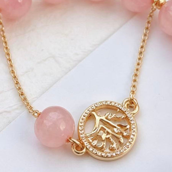 Crystal Paradise Rose Quartz Love Set – Natural Pink Crystal Bracelet Set with 14K Gold-Filled Accents ❤️