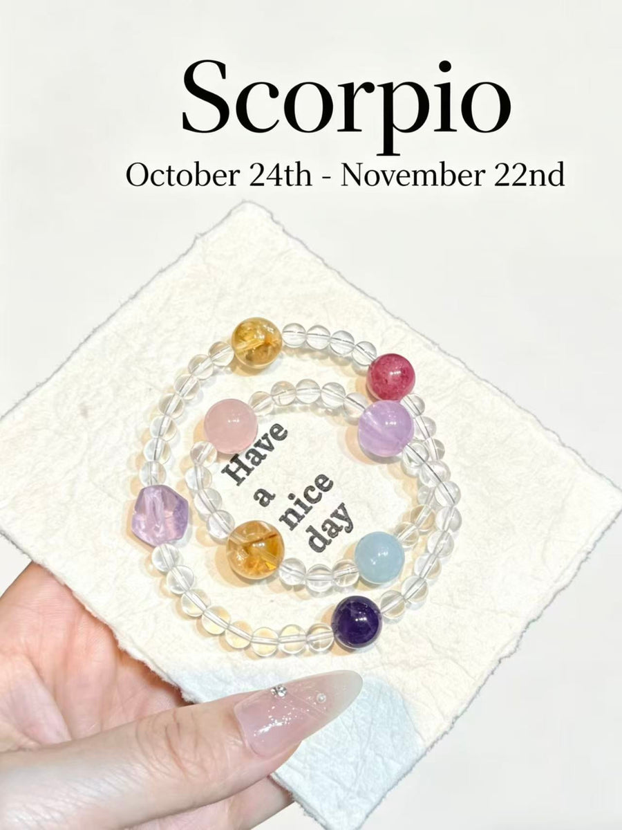 Crystal Paradise Zodiac Energy Bracelet – Personalized Crystal Beaded Bracelet for 12 Star Signs ❤️🌌