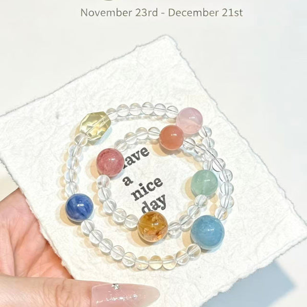 Crystal Paradise Zodiac Energy Bracelet – Personalized Crystal Beaded Bracelet for 12 Star Signs ❤️🌌