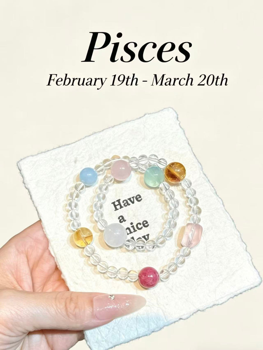 Crystal Paradise Zodiac Energy Bracelet – Personalized Crystal Beaded Bracelet for 12 Star Signs ❤️🌌