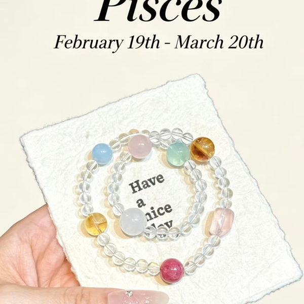Crystal Paradise Zodiac Energy Bracelet – Personalized Crystal Beaded Bracelet for 12 Star Signs ❤️🌌