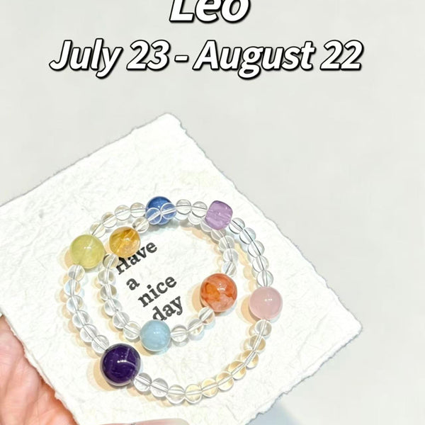 Crystal Paradise Zodiac Energy Bracelet – Personalized Crystal Beaded Bracelet for 12 Star Signs ❤️🌌