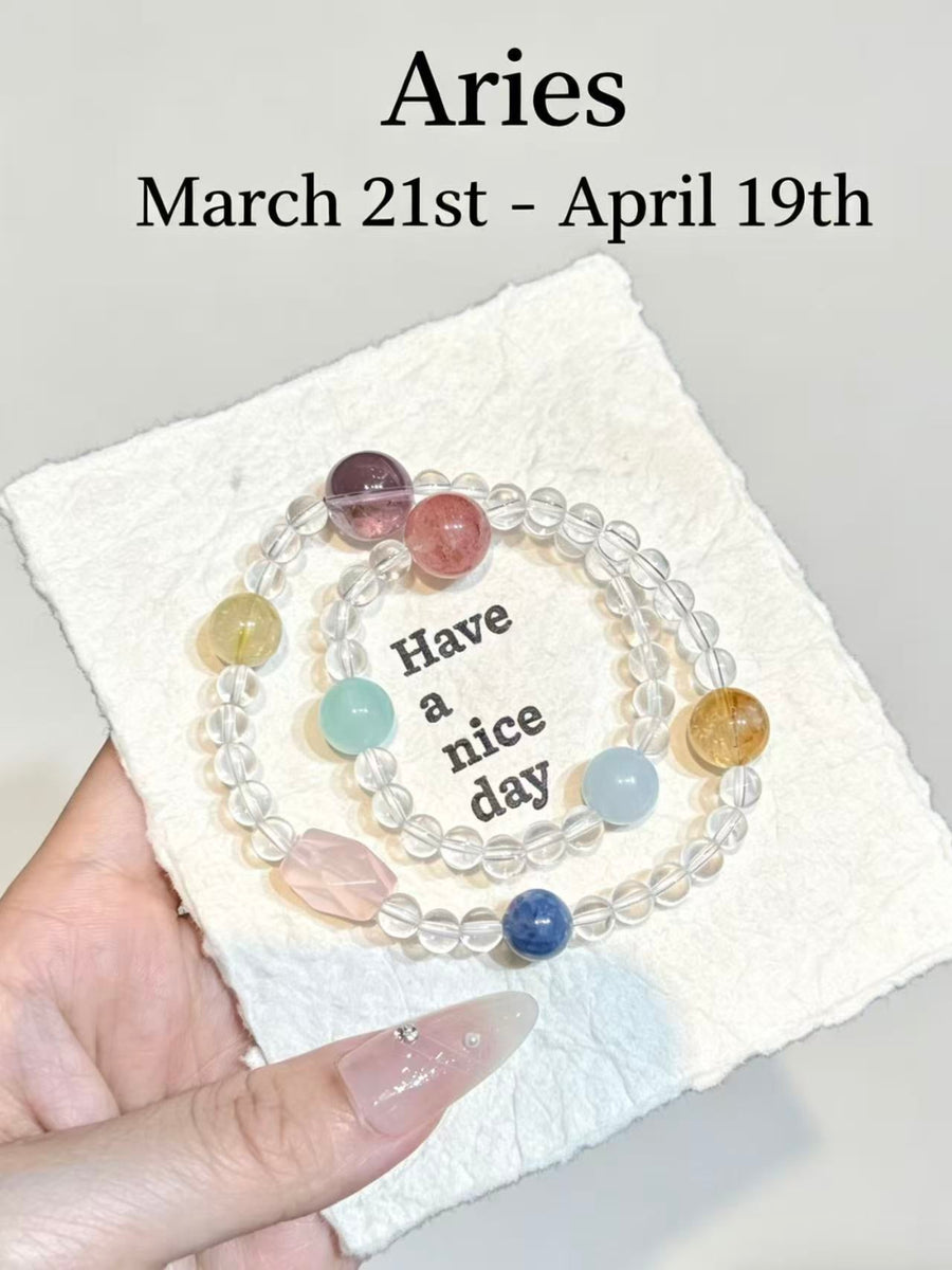 Crystal Paradise Zodiac Energy Bracelet – Personalized Crystal Beaded Bracelet for 12 Star Signs ❤️🌌