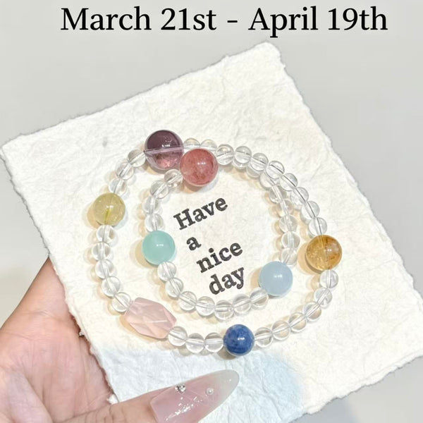 Crystal Paradise Zodiac Energy Bracelet – Personalized Crystal Beaded Bracelet for 12 Star Signs ❤️🌌