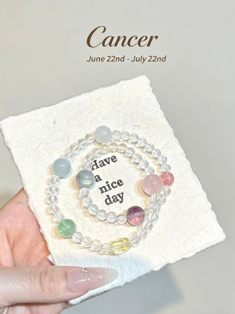 Crystal Paradise Zodiac Energy Bracelet – Personalized Crystal Beaded Bracelet for 12 Star Signs ❤️🌌