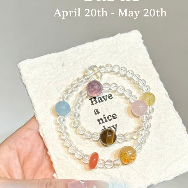 Crystal Paradise Zodiac Energy Bracelet – Personalized Crystal Beaded Bracelet for 12 Star Signs ❤️🌌