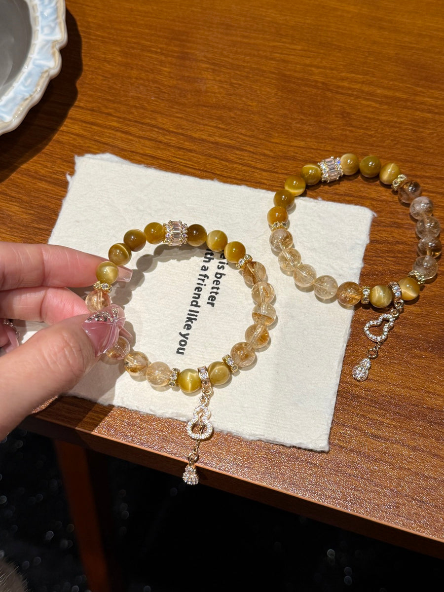 Crystal ParadiseTiger’s Eye & Citrine Energy Bracelet – Handmade Abundance & Confidence Beaded Jewelry 💰✨
