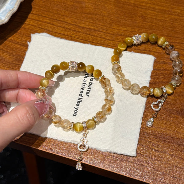 Crystal ParadiseTiger’s Eye & Citrine Energy Bracelet – Handmade Abundance & Confidence Beaded Jewelry 💰✨
