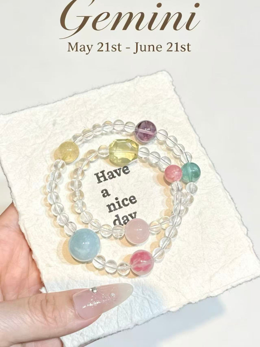 Crystal Paradise Zodiac Energy Bracelet – Personalized Crystal Beaded Bracelet for 12 Star Signs ❤️🌌