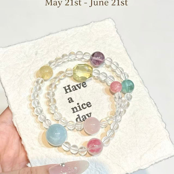 Crystal Paradise Zodiac Energy Bracelet – Personalized Crystal Beaded Bracelet for 12 Star Signs ❤️🌌
