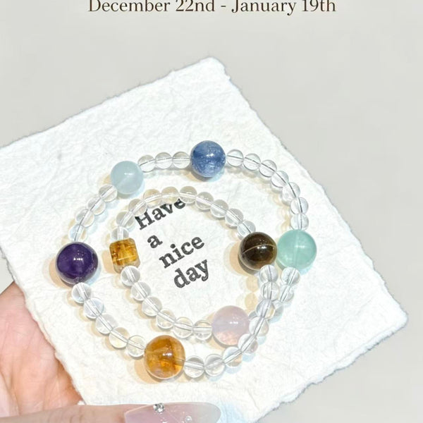 Crystal Paradise Zodiac Energy Bracelet – Personalized Crystal Beaded Bracelet for 12 Star Signs ❤️🌌