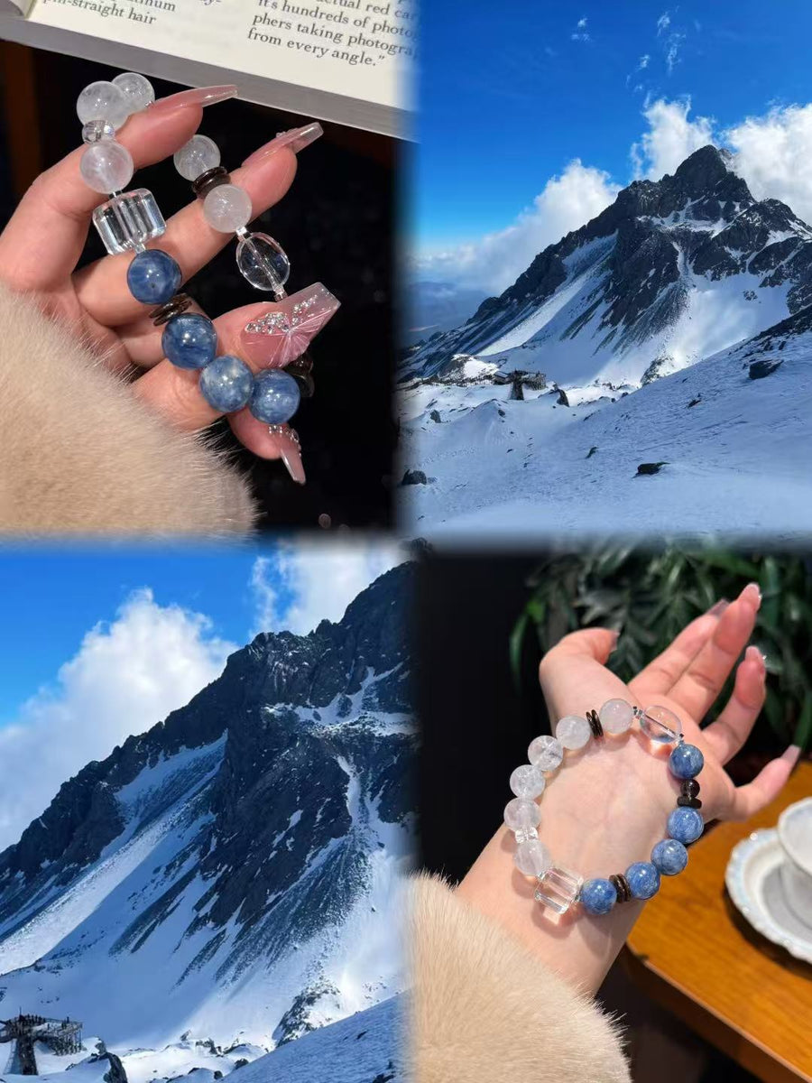 Crystal Paradise Blue & White Crystal Bracelet – Handmade Calm & Protection Energy Jewelry 💙🤍