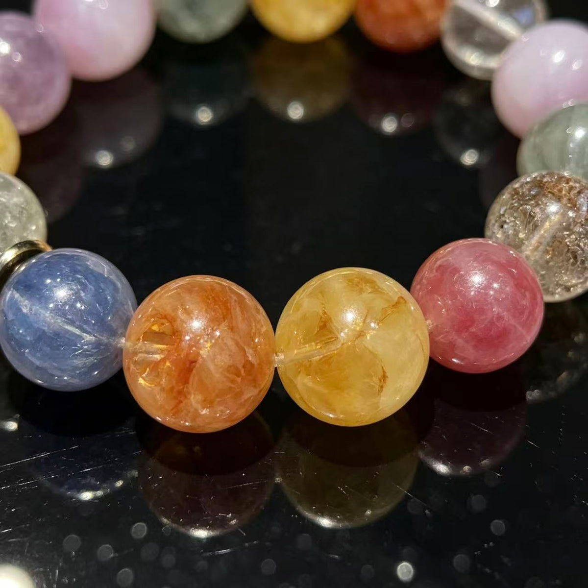 Crystal Paradise Summer Macaron Multi-Gem Bracelet – Limited Edition Colorful Crystal Energy Bracelet 🍃🧊✨