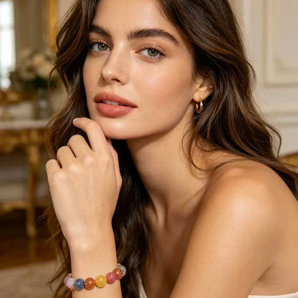 Crystal Paradise Summer Macaron Multi-Gem Bracelet – Limited Edition Colorful Crystal Energy Bracelet 🍃🧊✨