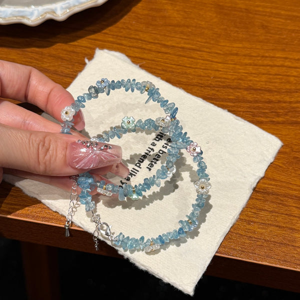 Crystal ParadiseCrystal Chip Cuff Bracelet – Hand-Strung Natural Stone Energy Bracelet