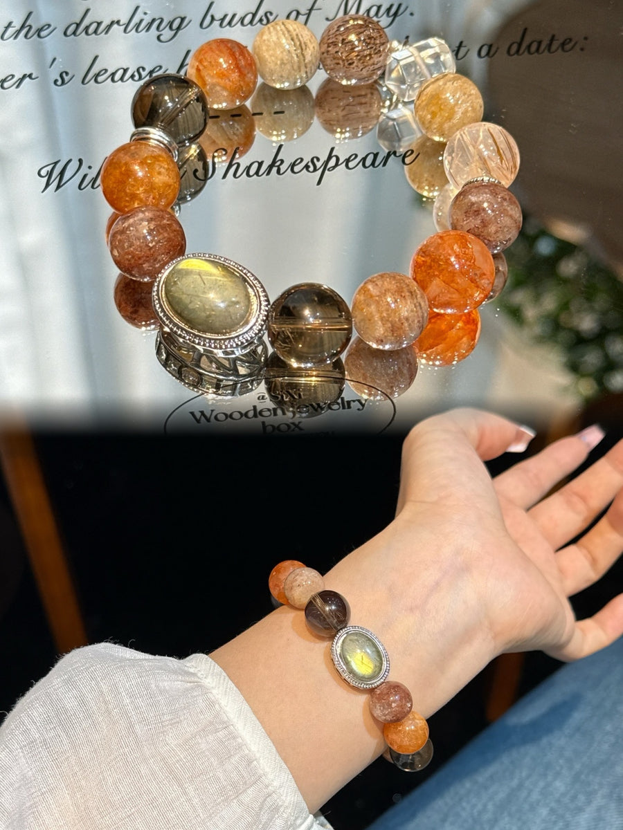 Stellar Revelation Five Elements Energy Bracelet – Handmade Crystal Bead Bracelet for Balance &amp; Vitality