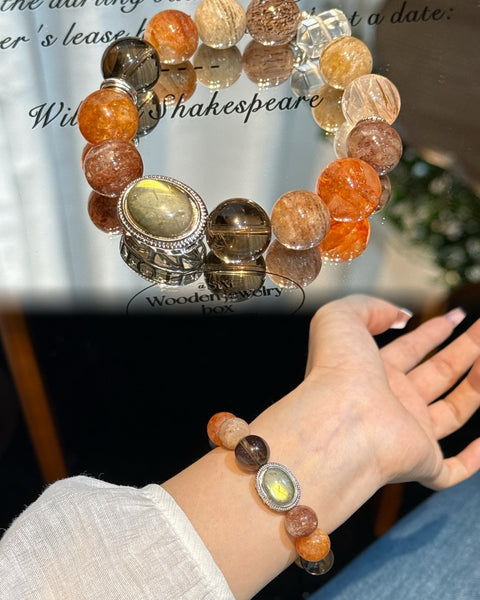 Stellar Revelation Five Elements Energy Bracelet – Handmade Crystal Bead Bracelet for Balance &amp; Vitality