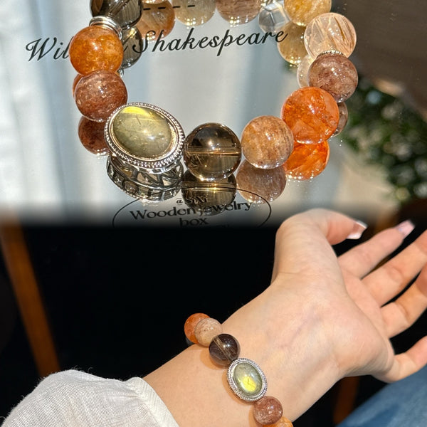 Stellar Revelation Five Elements Energy Bracelet – Handmade Crystal Bead Bracelet for Balance &amp; Vitality