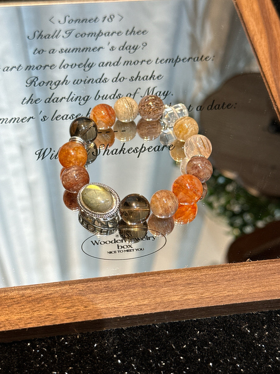 Stellar Revelation Five Elements Energy Bracelet – Handmade Crystal Bead Bracelet for Balance &amp; Vitality