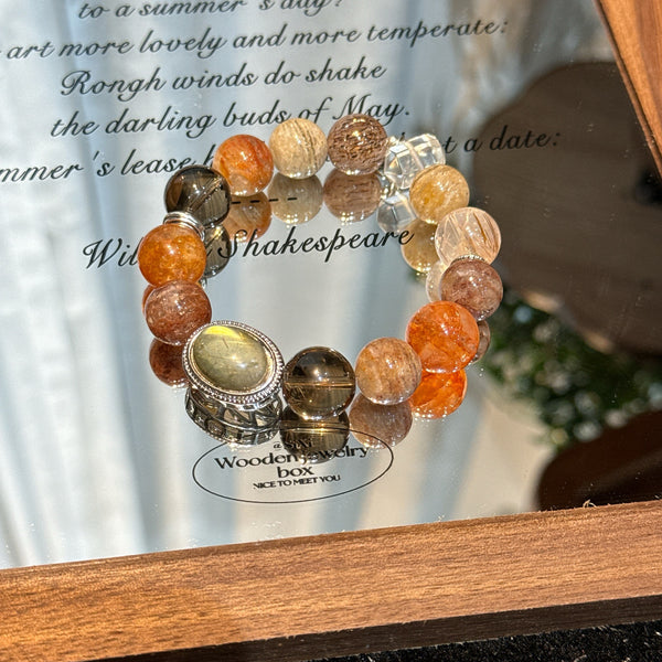 Stellar Revelation Five Elements Energy Bracelet – Handmade Crystal Bead Bracelet for Balance &amp; Vitality