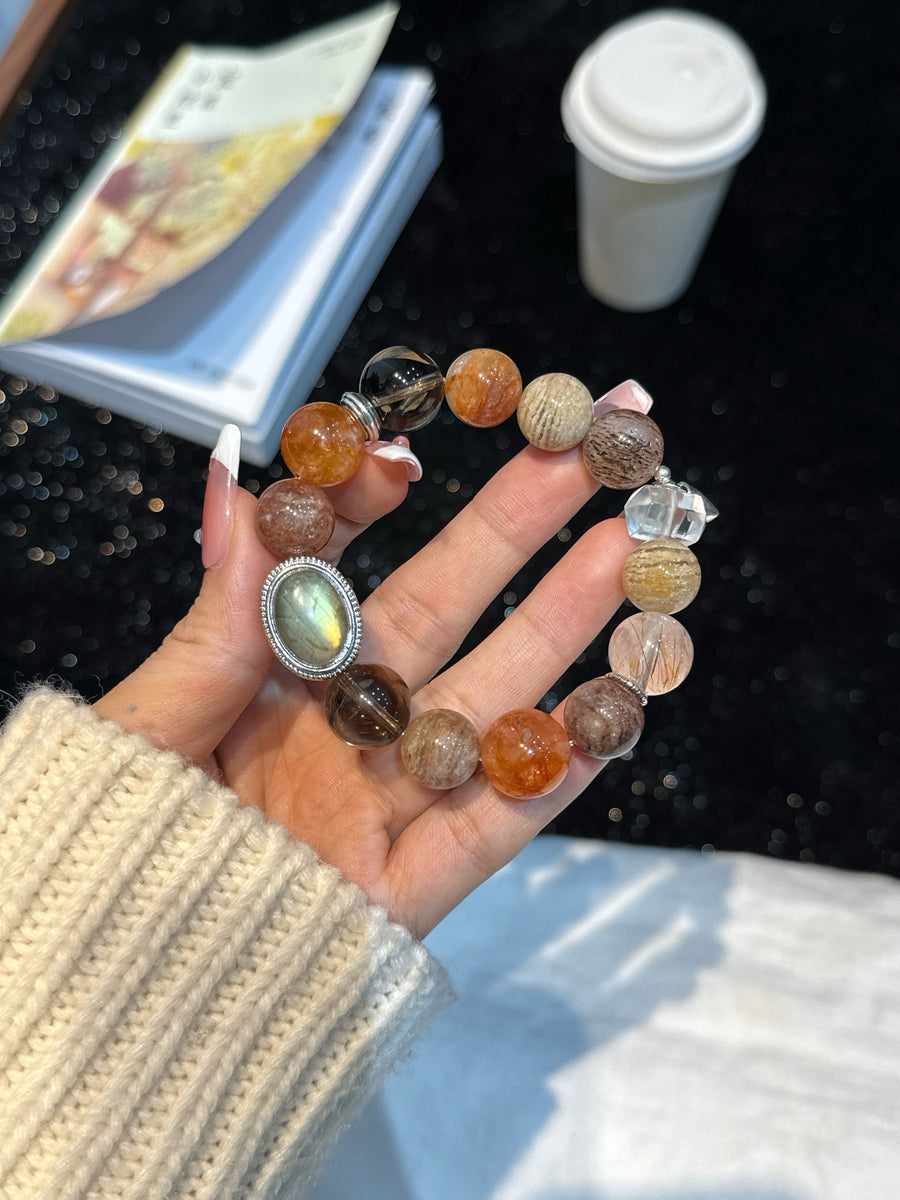 Stellar Revelation Five Elements Energy Bracelet – Handmade Crystal Bead Bracelet for Balance &amp; Vitality