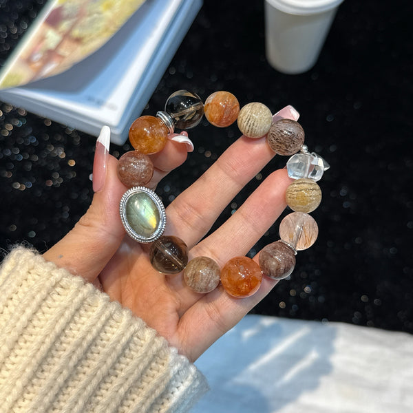 Stellar Revelation Five Elements Energy Bracelet – Handmade Crystal Bead Bracelet for Balance &amp; Vitality