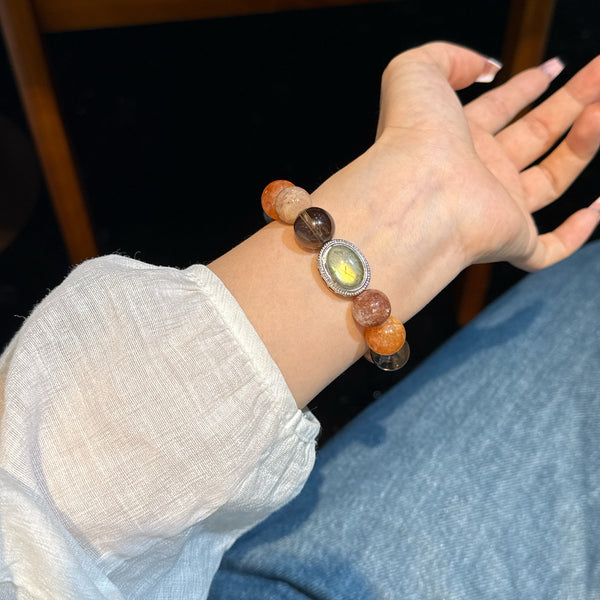 Stellar Revelation Five Elements Energy Bracelet – Handmade Crystal Bead Bracelet for Balance &amp; Vitality