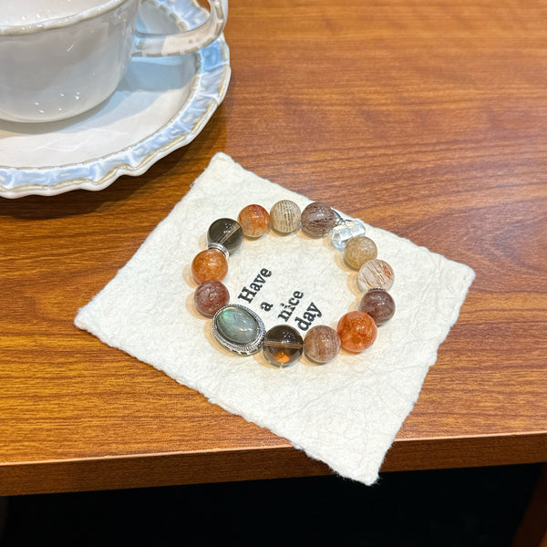 Stellar Revelation Five Elements Energy Bracelet – Handmade Crystal Bead Bracelet for Balance &amp; Vitality