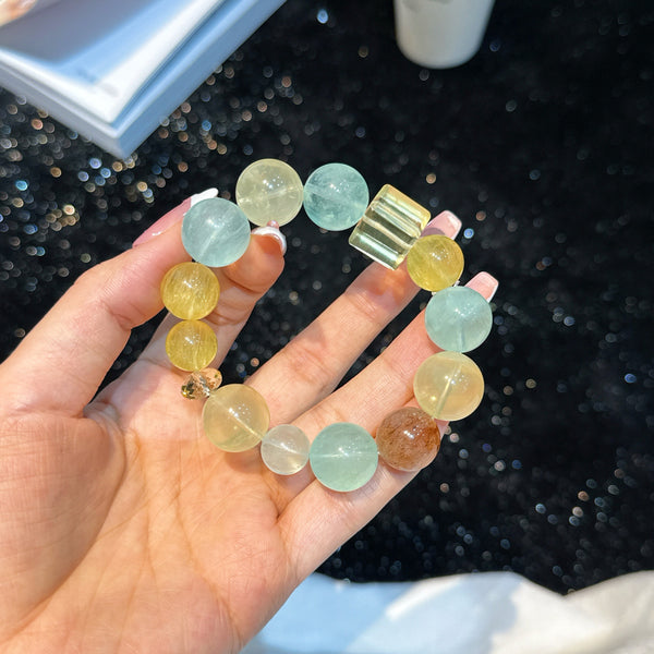 Crystal Paradise Five Elements Radiance Bracelet – “Multigem Harmony” Handmade Energy Bead Bracelet 🌈