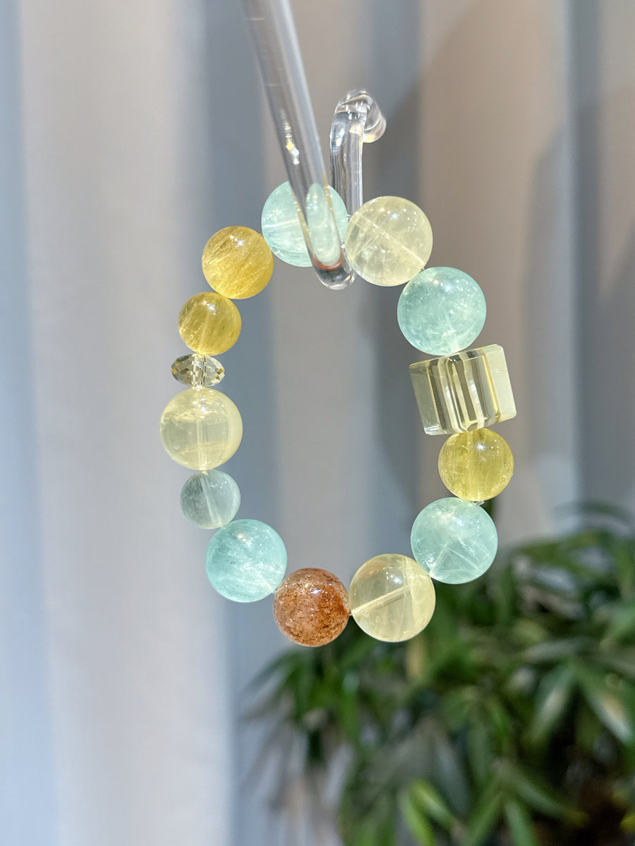 Crystal Paradise Five Elements Radiance Bracelet – “Multigem Harmony” Handmade Energy Bead Bracelet 🌈