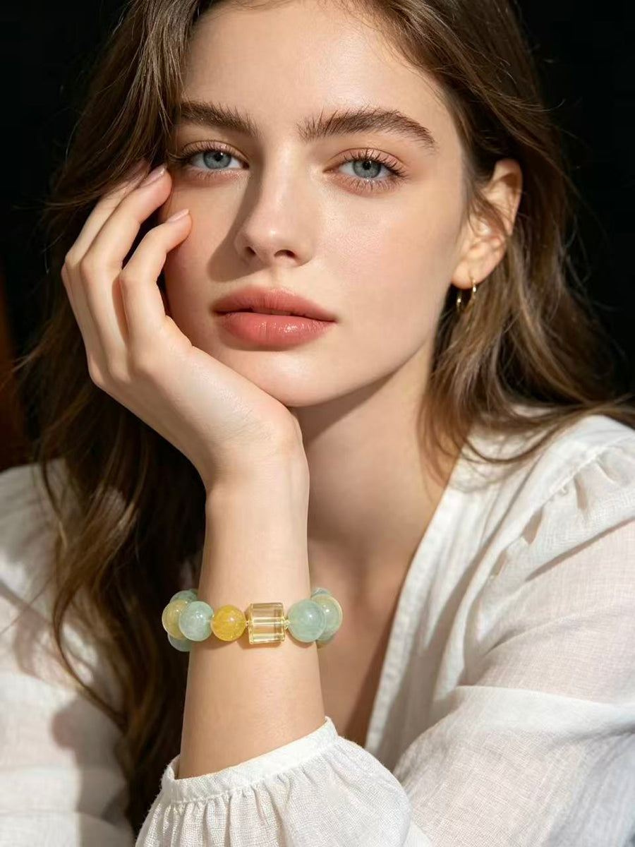 Crystal Paradise Five Elements Radiance Bracelet – “Multigem Harmony” Handmade Energy Bead Bracelet 🌈