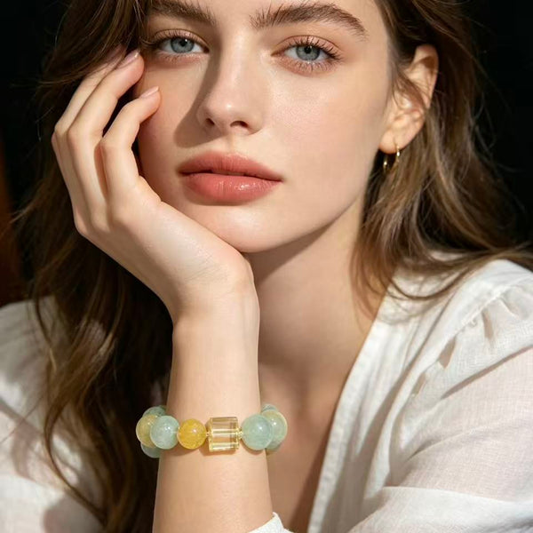 Crystal Paradise Five Elements Radiance Bracelet – “Multigem Harmony” Handmade Energy Bead Bracelet 🌈