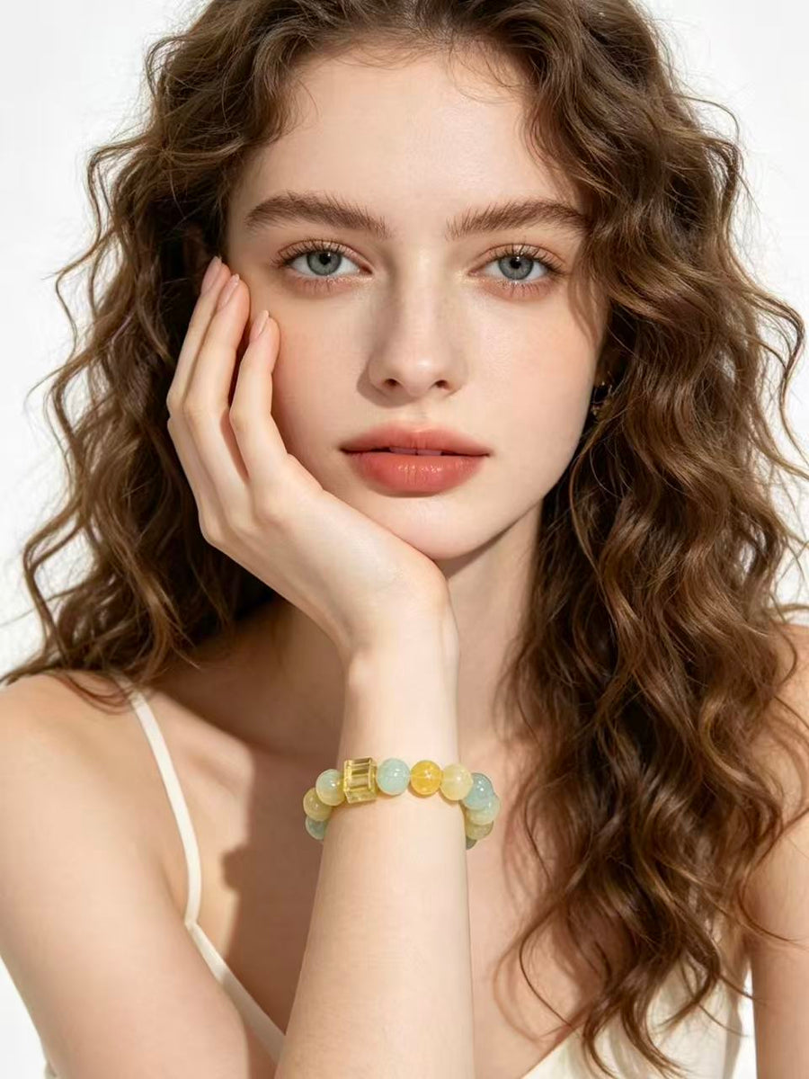 Crystal Paradise Five Elements Radiance Bracelet – “Multigem Harmony” Handmade Energy Bead Bracelet 🌈