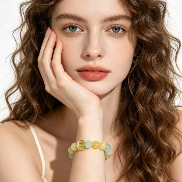 Crystal Paradise Five Elements Radiance Bracelet – “Multigem Harmony” Handmade Energy Bead Bracelet 🌈