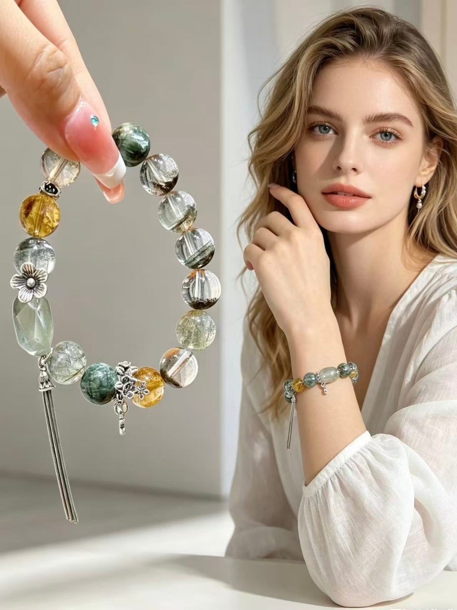 Crystal Paradise Fortune Crystal Array Bracelet – “Wealth Dominion” Handmade Energy Bead Bracelet 💰
