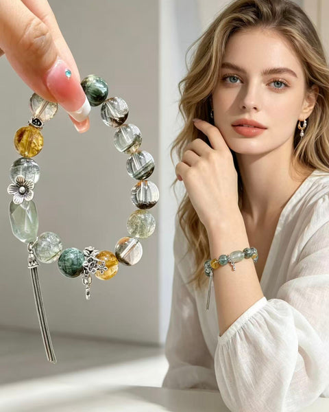 Crystal Paradise Fortune Crystal Array Bracelet – “Wealth Dominion” Handmade Energy Bead Bracelet 💰