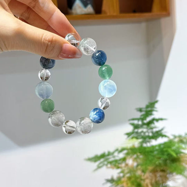 Crystal Paradise Luminous Ocean Dream Bracelet – Handmade Five-Crystal Energy Bracelet for Calm, Clarity & Abundance 🌊