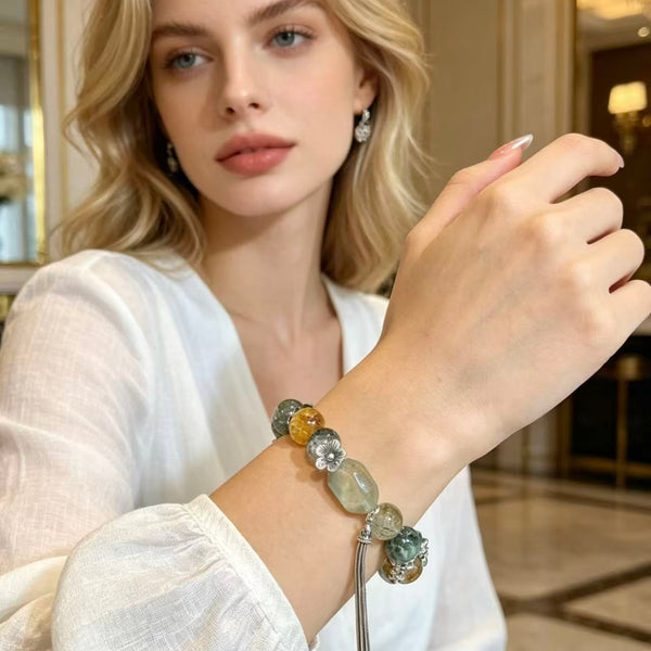 Crystal Paradise Fortune Crystal Array Bracelet – “Wealth Dominion” Handmade Energy Bead Bracelet 💰