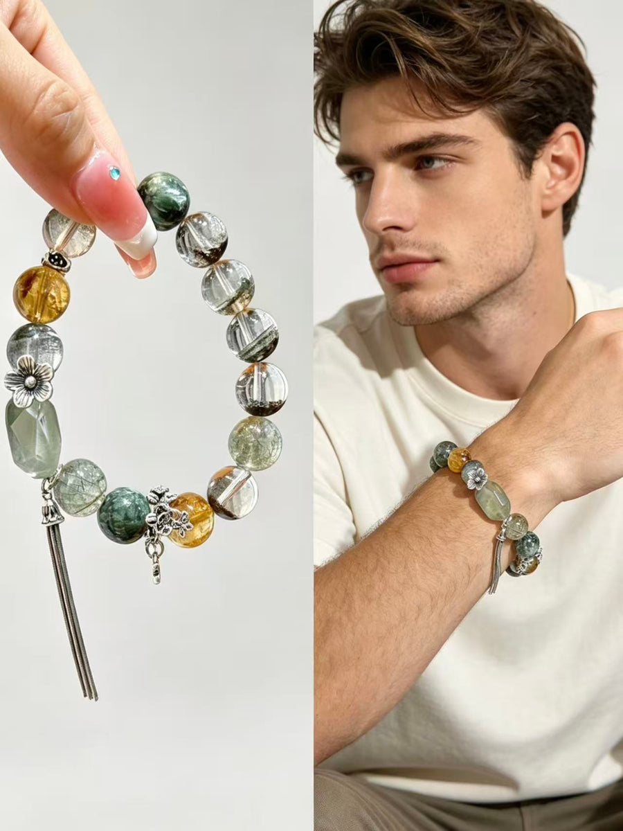 Crystal Paradise Fortune Crystal Array Bracelet – “Wealth Dominion” Handmade Energy Bead Bracelet 💰