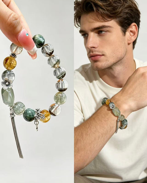 Crystal Paradise Fortune Crystal Array Bracelet – “Wealth Dominion” Handmade Energy Bead Bracelet 💰