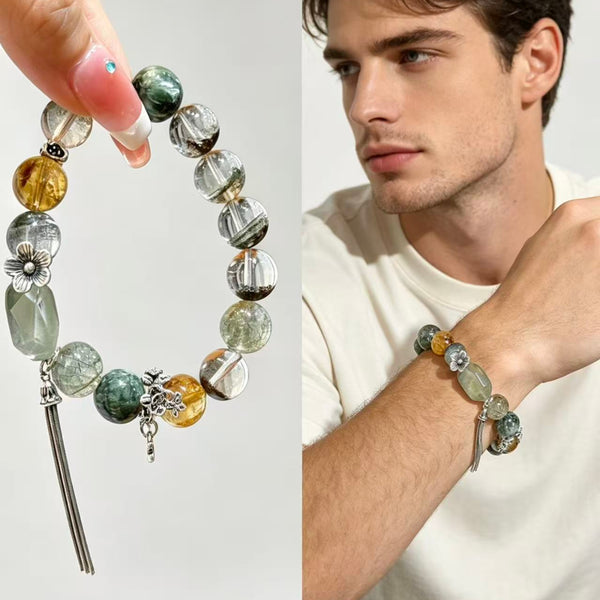 Crystal Paradise Fortune Crystal Array Bracelet – “Wealth Dominion” Handmade Energy Bead Bracelet 💰