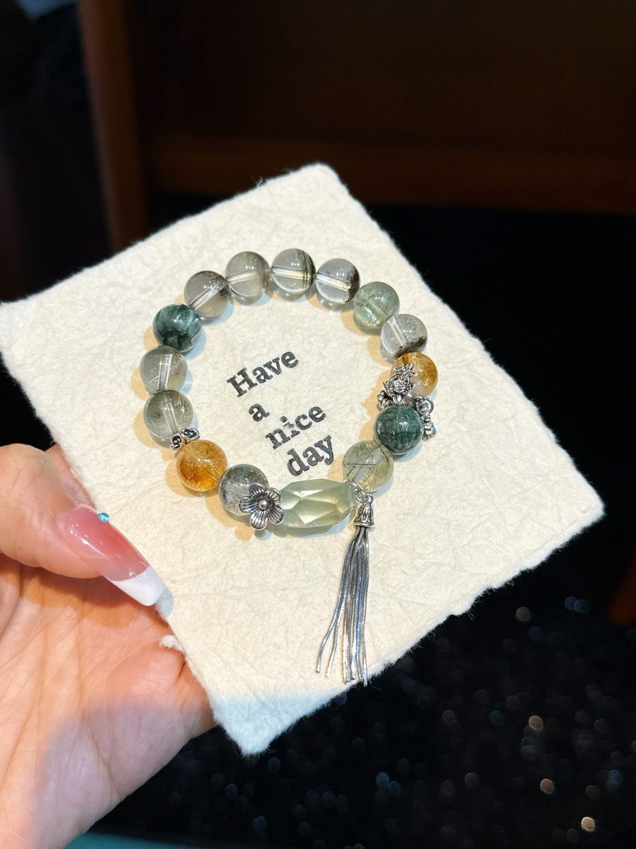 Crystal Paradise Fortune Crystal Array Bracelet – “Wealth Dominion” Handmade Energy Bead Bracelet 💰
