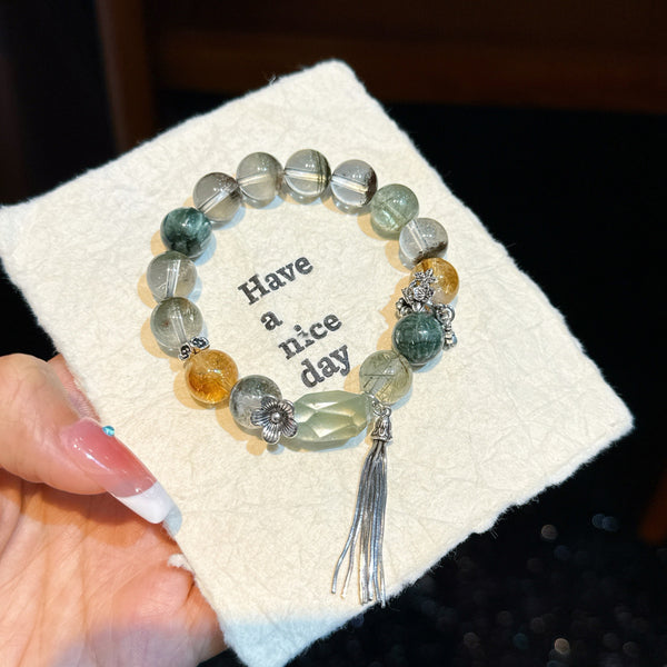 Crystal Paradise Fortune Crystal Array Bracelet – “Wealth Dominion” Handmade Energy Bead Bracelet 💰